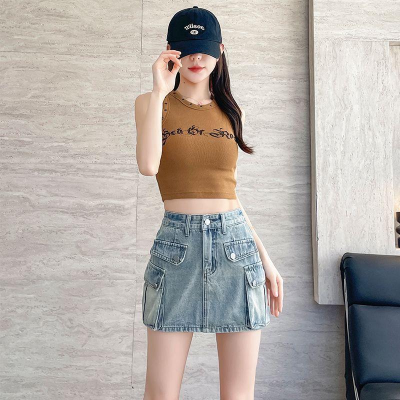 American Retro Workwear Denim Skirt for Women In Summer New High-waisted Slim Hot Girl A-line Hip Short Skirt XS синій
American Retro Workwear Denim Skirt for Women In Summer New High-waisted Slim Hot Girl A-line Hip Short Skirt XS синій