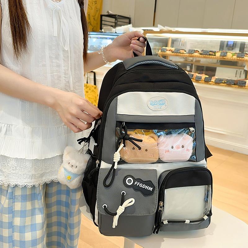 Children Contrast Color Backpack Junior High School Students Large Capacity Schoolbag for Girls рожевий
Children Contrast Color Backpack Junior High School Students Large Capacity Schoolbag for Girls рожевий