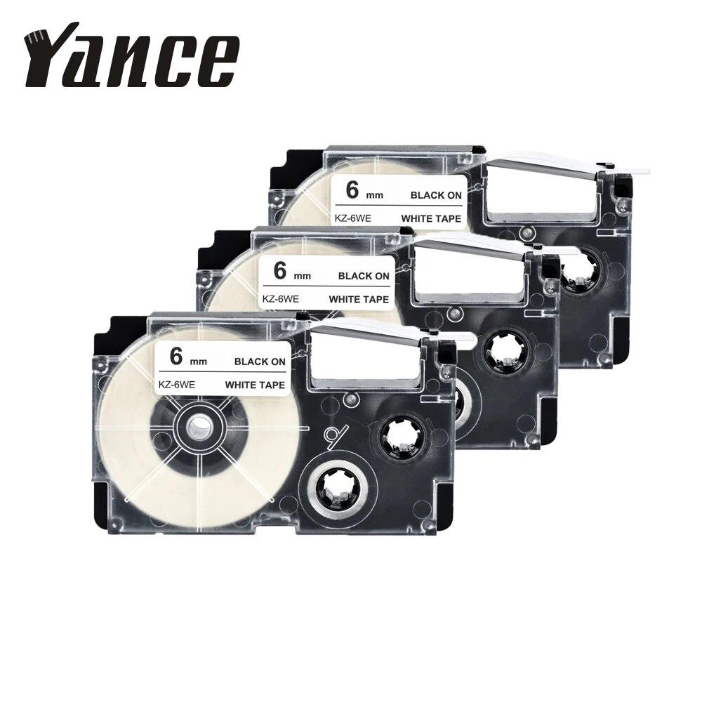 3Packs Label Tape XR6YW XR 6WE 6mm black on white Label Ribbons Compatible for Label Printer KL8100 KL-100 KL120 KL60 KL-750 black on white
3Packs Label Tape XR6YW XR 6WE 6mm black on white Label Ribbons Compatible for Label Printer KL8100 KL-100 KL120 KL60 KL-750 black on white