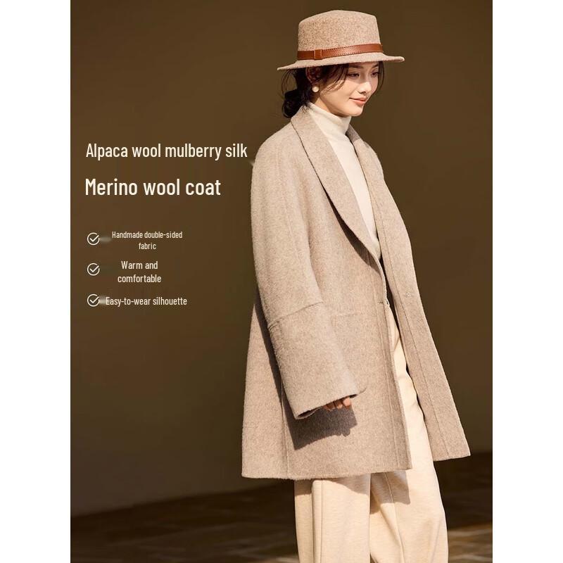 Women s Alpaca Wool Blend Double-Faced Shawl Lapel Coat M
Women s Alpaca Wool Blend Double-Faced Shawl Lapel Coat M