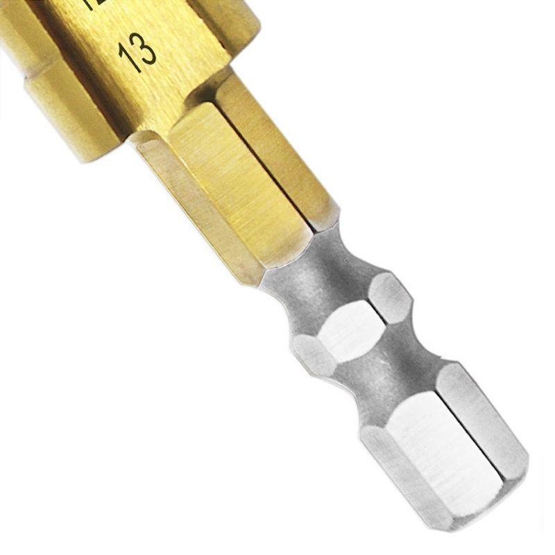 3-13mm HSS for Titanium Coated Step Drill Bit Cone Shank Reaming Power Tools for Metal Hexagonal&Other золотий
3-13mm HSS for Titanium Coated Step Drill Bit Cone Shank Reaming Power Tools for Metal Hexagonal&Other золотий