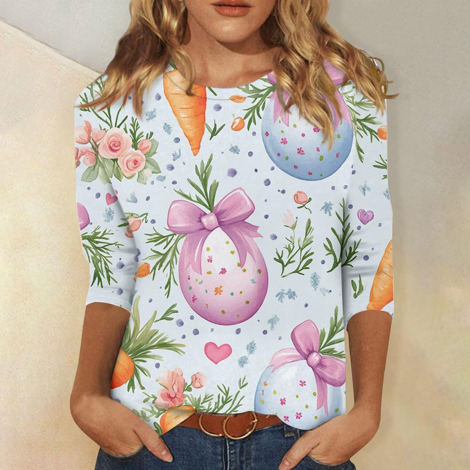 Женская модная повседневная футболка с круглым вырезом и семью рукавами и пасхальным принтом XL
Женская модная повседневная футболка с круглым вырезом и семью рукавами и пасхальным принтом XL