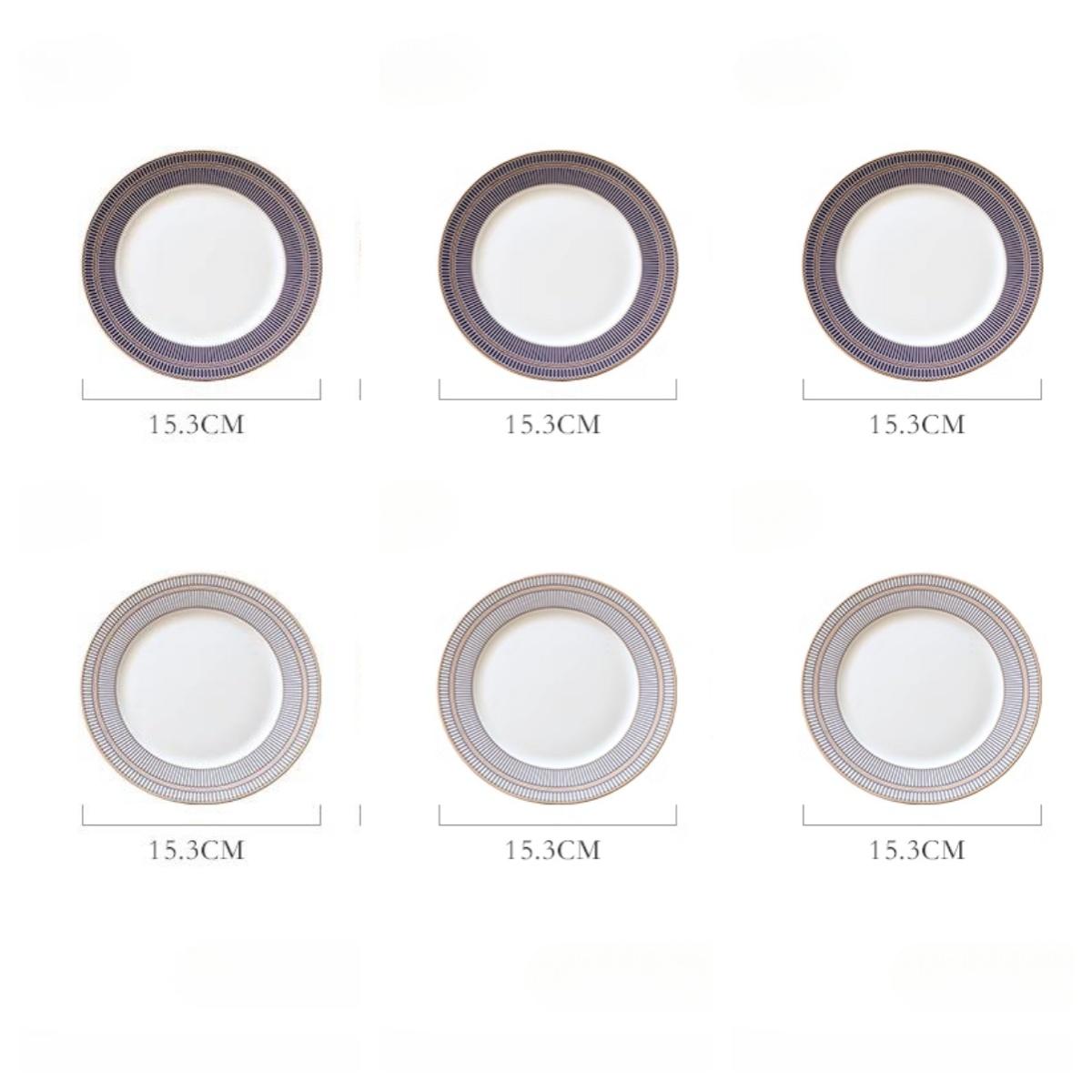 Наборы обеденных тарелок из тонкого костяного фарфора, Посуда в стиле легкой роскоши с полосатым узором и позолоченным краем, Фарфоровая столовая посуда Круглый набор из 6
Наборы обеденных тарелок из тонкого костяного фарфора, Посуда в стиле легкой роскоши с полосатым узором и позолоченным краем, Фарфоровая столовая посуда Круглый набор из 6
