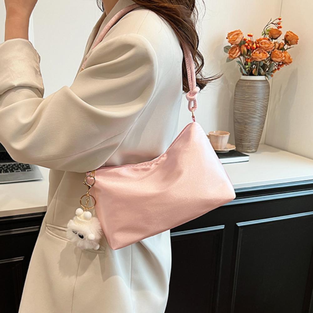 Cloth Fashion Elegant Shoulder Bag Smooth Tote Bag Large Capacity Satin Underarm Bag Pink-No Pendant
Cloth Fashion Elegant Shoulder Bag Smooth Tote Bag Large Capacity Satin Underarm Bag Pink-No Pendant
