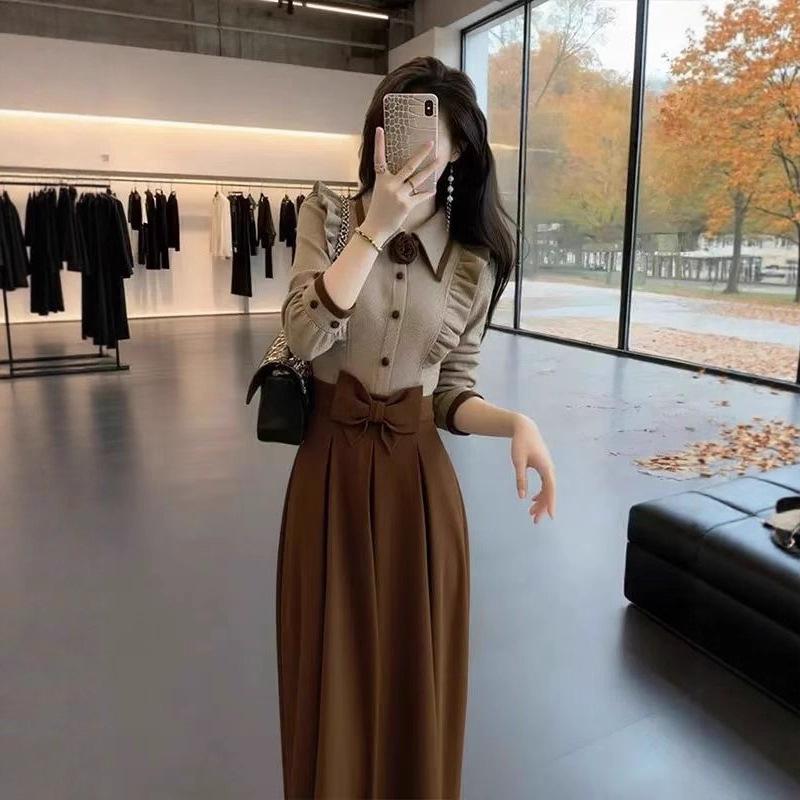French-Style Coffee Color Spliced Dress Suit: Elegant, Unique, and Timeless Winter Fashion S
French-Style Coffee Color Spliced Dress Suit: Elegant, Unique, and Timeless Winter Fashion S