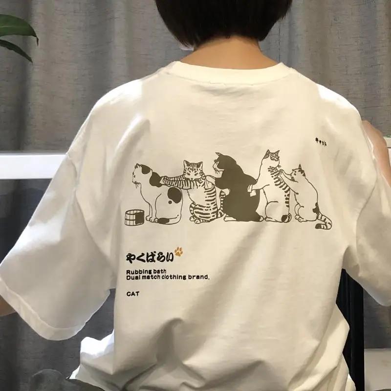 Kawaii The Kitten Club Женская футболка уличная белая хлопковая с коротким рукавом женская футболка большого размера с рисунком милые топы в стиле гранж Y2k Egirl S
Kawaii The Kitten Club Женская футболка уличная белая хлопковая с коротким рукавом женская футболка большого размера с рисунком милые топы в стиле гранж Y2k Egirl S
