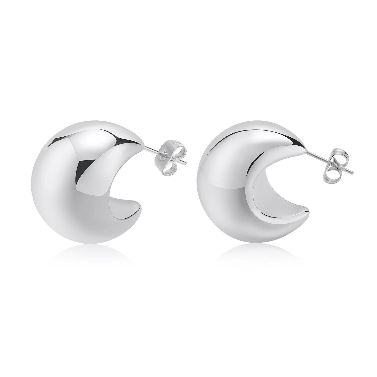 Stainless Steel Open Hoop Earring Women, Crescent Moon Shape Tube Earring Gold Plated Trendy Gift
Stainless Steel Open Hoop Earring Women, Crescent Moon Shape Tube Earring Gold Plated Trendy Gift