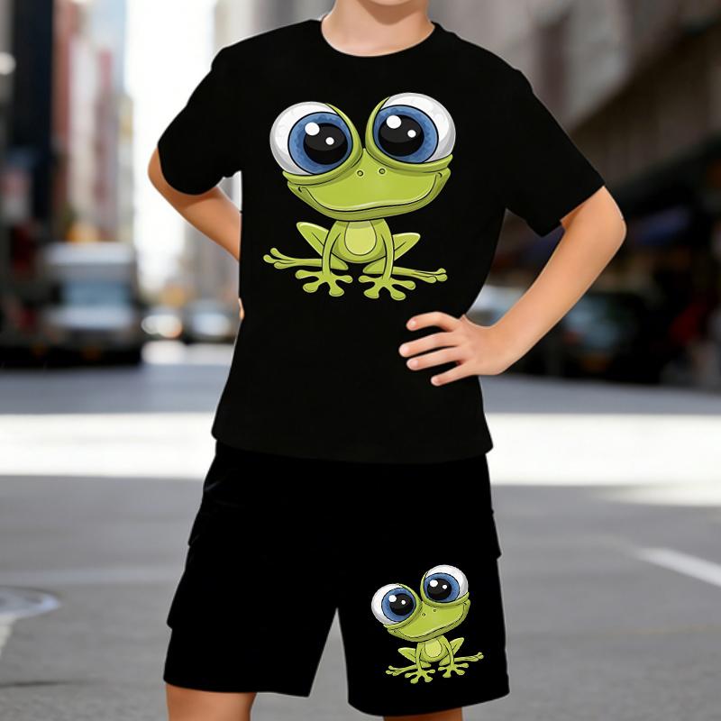 Boys 2 Piece Cartoon Frog Printed Outfit, Short Sleeve T-Shirt and Shorts Set for Kids Age 5-14, Black and White Sporty Casual Summer Clothes 5-6 Years чёрный
Boys 2 Piece Cartoon Frog Printed Outfit, Short Sleeve T-Shirt and Shorts Set for Kids Age 5-14, Black and White Sporty Casual Summer Clothes 5-6 Years чёрный