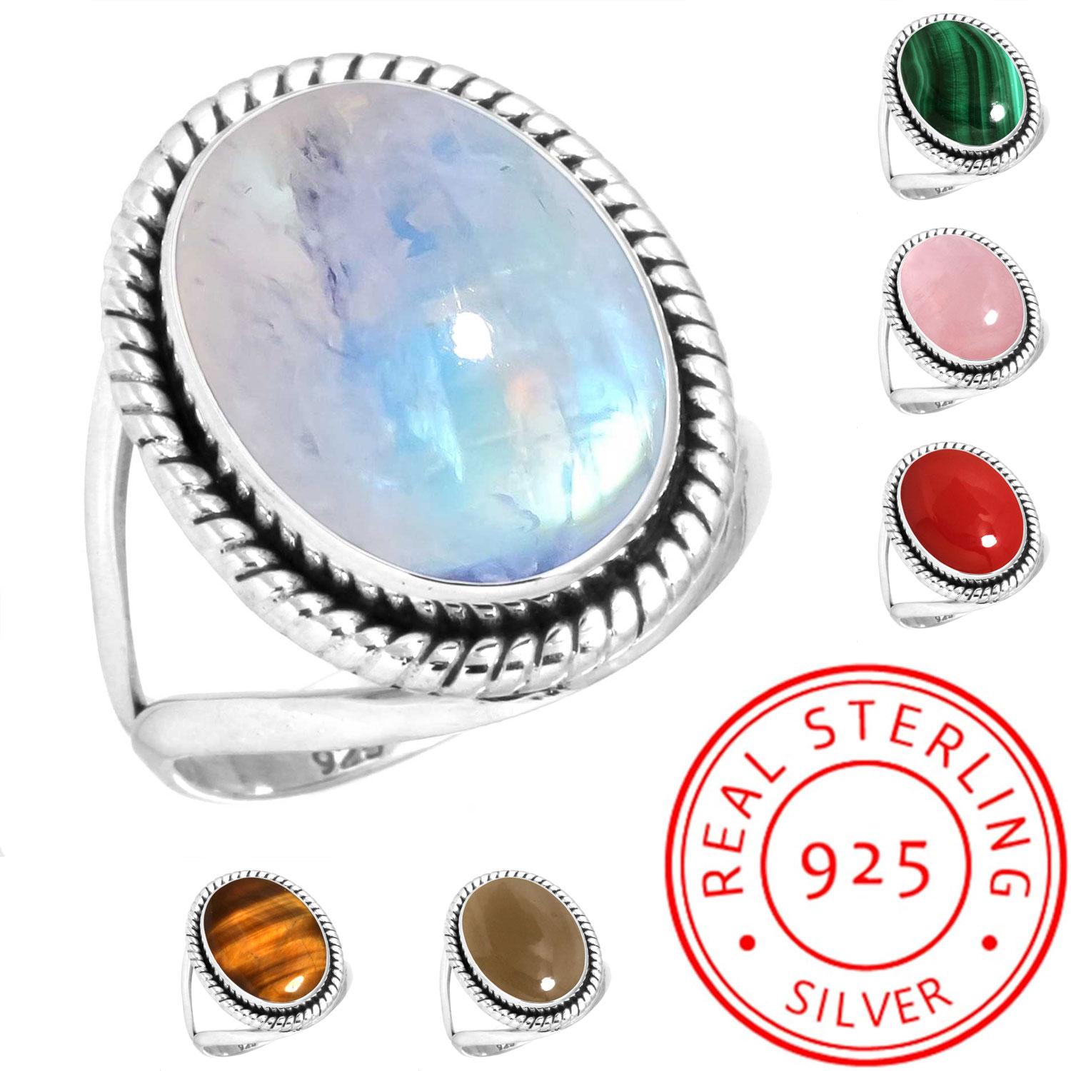 925 Sterling Silver Ring Women Gemstone Handmade Jewelry Mothers Day Gift Malachite Moonstone Rose Quartz Red Stone Smoky Topaz Tiger Eye Fashion 9.5 смокі топазу кольору
925 Sterling Silver Ring Women Gemstone Handmade Jewelry Mothers Day Gift Malachite Moonstone Rose Quartz Red Stone Smoky Topaz Tiger Eye Fashion 9.5 смокі топазу кольору