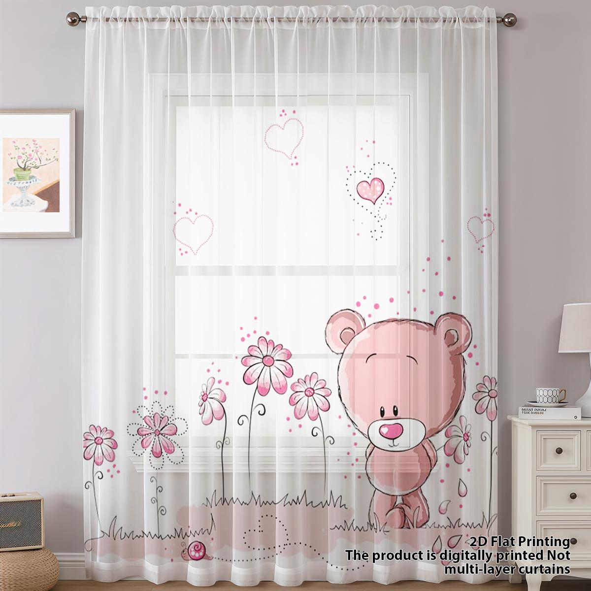 Single Panel Pink Bear Sweet Dream Curtain Playful Pole Mounted Cute Atmosphere Decorative Kids Room Curtains Sheer Made Of Polyester W100*H70(CM)-Grommet top&2PCS
Single Panel Pink Bear Sweet Dream Curtain Playful Pole Mounted Cute Atmosphere Decorative Kids Room Curtains Sheer Made Of Polyester W100*H70(CM)-Grommet top&2PCS