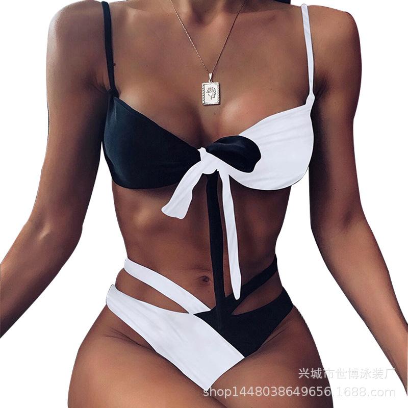 Women s Black White Color Block Tie Front Bikini Set Cut Out High Leg Swimsuit S
Women s Black White Color Block Tie Front Bikini Set Cut Out High Leg Swimsuit S