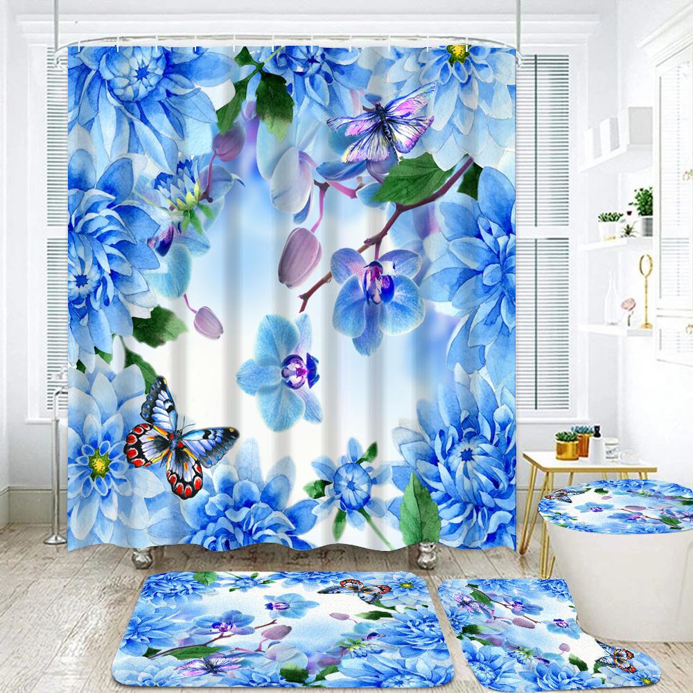 Waterproof Bathroom Shower Curtain Flower Bath Curtain Sets Toilet Cover Non-Slip Mat Rug Carpet Set Home Decor Accessories W60H190(CM)-1 Pcs
Waterproof Bathroom Shower Curtain Flower Bath Curtain Sets Toilet Cover Non-Slip Mat Rug Carpet Set Home Decor Accessories W60H190(CM)-1 Pcs