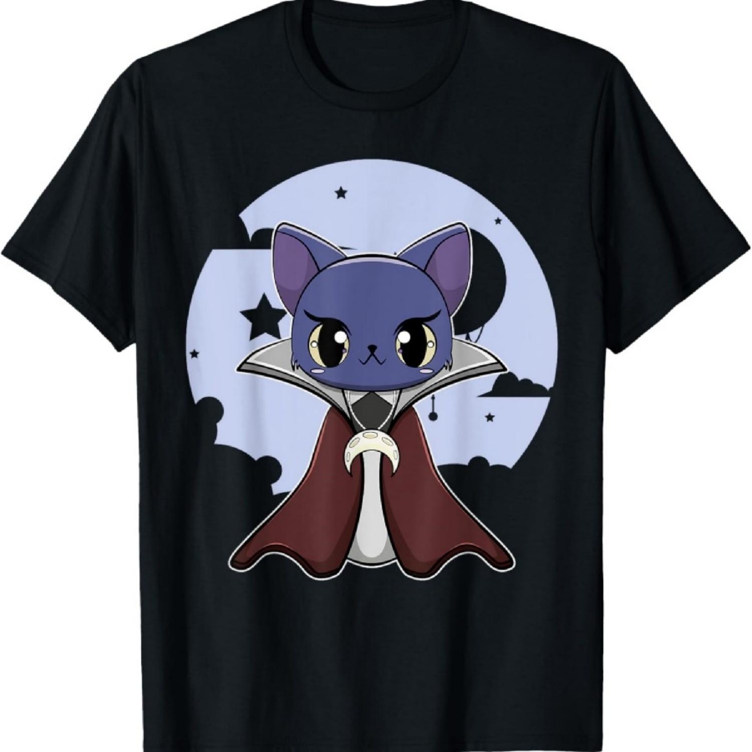 Black Cat Vampire Dracula And Anime Moon For Halloween T-Shirt S
Black Cat Vampire Dracula And Anime Moon For Halloween T-Shirt S