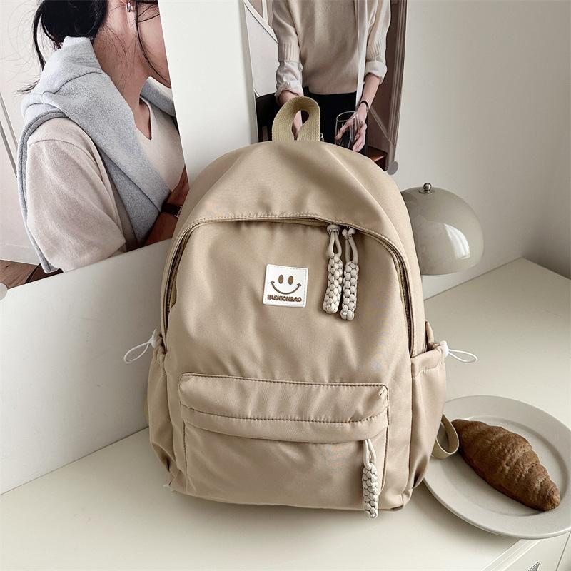 Solid color simple college student casual backpack high value schoolbag large capacity college style junior high school backpack
Solid color simple college student casual backpack high value schoolbag large capacity college style junior high school backpack