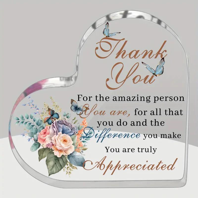 2D Flat Heart shaped Acrylic Thank You Gift Desktop Decoration Plaque, Floral and Butterfly Design, Home Decor Plaque Hanging Wall Art Decorative Gard 10*10CM
2D Flat Heart shaped Acrylic Thank You Gift Desktop Decoration Plaque, Floral and Butterfly Design, Home Decor Plaque Hanging Wall Art Decorative Gard 10*10CM
