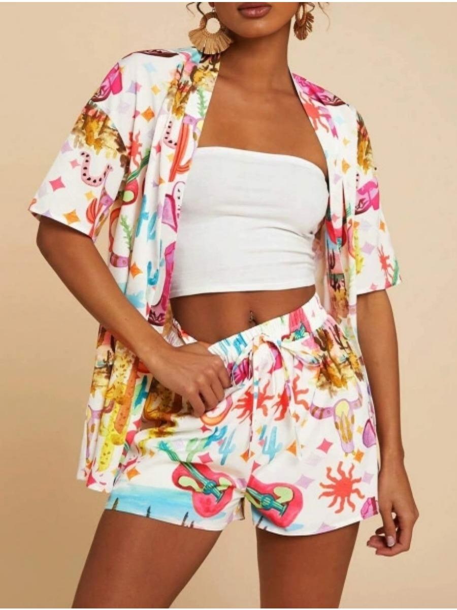 Women S Short Sleeve Shirt And Elastic Waist A-Line Shorts Two Peices Summer Casual Vacation Floral Print T-Shirt Sets 3XL
Women S Short Sleeve Shirt And Elastic Waist A-Line Shorts Two Peices Summer Casual Vacation Floral Print T-Shirt Sets 3XL