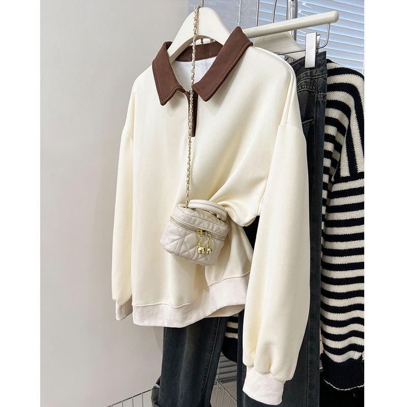Women s 2025 Retro Color Block Polo Sweatshirt - Loose Fit, Long Sleeve, Spring/Autumn Design 2XL (140-160 Jin)
Women s 2025 Retro Color Block Polo Sweatshirt - Loose Fit, Long Sleeve, Spring/Autumn Design 2XL (140-160 Jin)