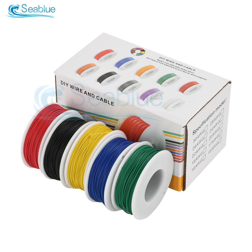 30 AWG Electric Wire 5/6 Colors Stranded Tinned Copper Flexible Silicone Hookup Wire Kit for Electrical DIY/Car
30 AWG Electric Wire 5/6 Colors Stranded Tinned Copper Flexible Silicone Hookup Wire Kit for Electrical DIY/Car