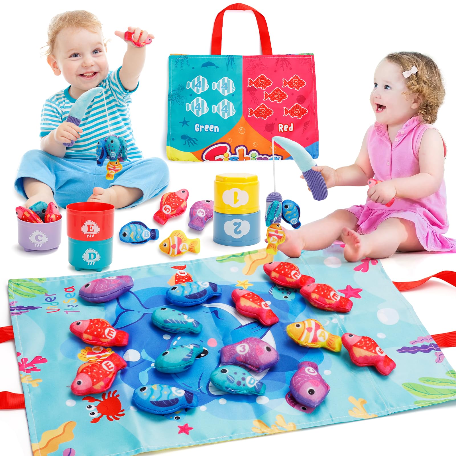 Montessori Educational Toys Fishing Toys for and 3 Year Olds Cloth Fishing Toys 28pcs Cloth Fishing Game Set for Kids Counting Shape Matching Early
Montessori Educational Toys Fishing Toys for and 3 Year Olds Cloth Fishing Toys 28pcs Cloth Fishing Game Set for Kids Counting Shape Matching Early