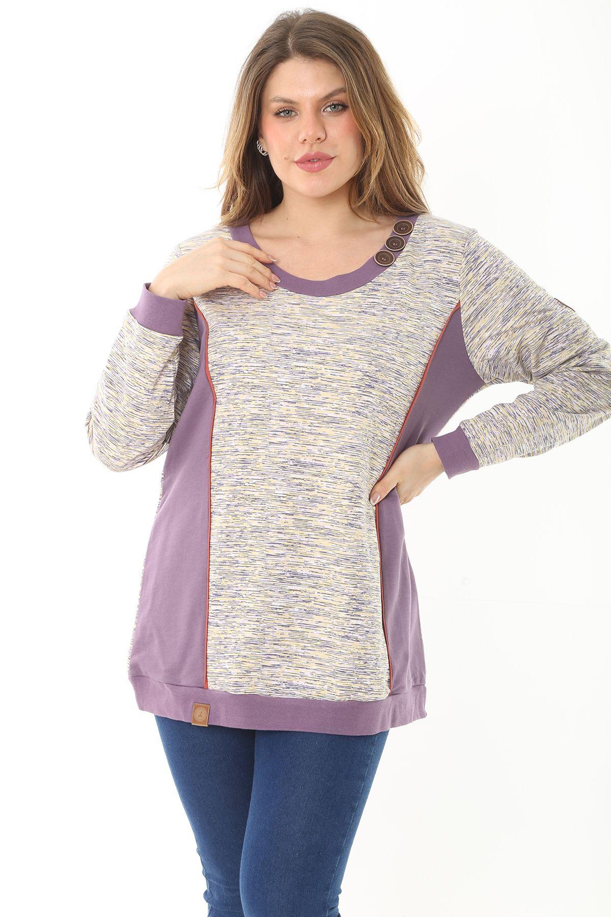 Women s Style Big Size Sweatshirt Large Size Purple Sweatshirt With Ornamental Buttons And Cup Detail XL
Women s Style Big Size Sweatshirt Large Size Purple Sweatshirt With Ornamental Buttons And Cup Detail XL