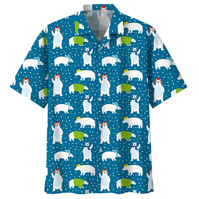 Милая рубашка Aloha с рисунком белого медведя для мужчин, 3D-принт с изображением панды, короткий рукав, свободные лацканы, гавайские рубашки, блузка на пуговицах XL
Милая рубашка Aloha с рисунком белого медведя для мужчин, 3D-принт с изображением панды, короткий рукав, свободные лацканы, гавайские рубашки, блузка на пуговицах XL