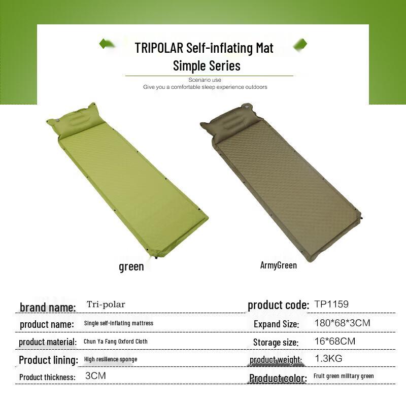 Sanji Outdoor TP1159 Self-Inflating Camping Mat
Sanji Outdoor TP1159 Self-Inflating Camping Mat