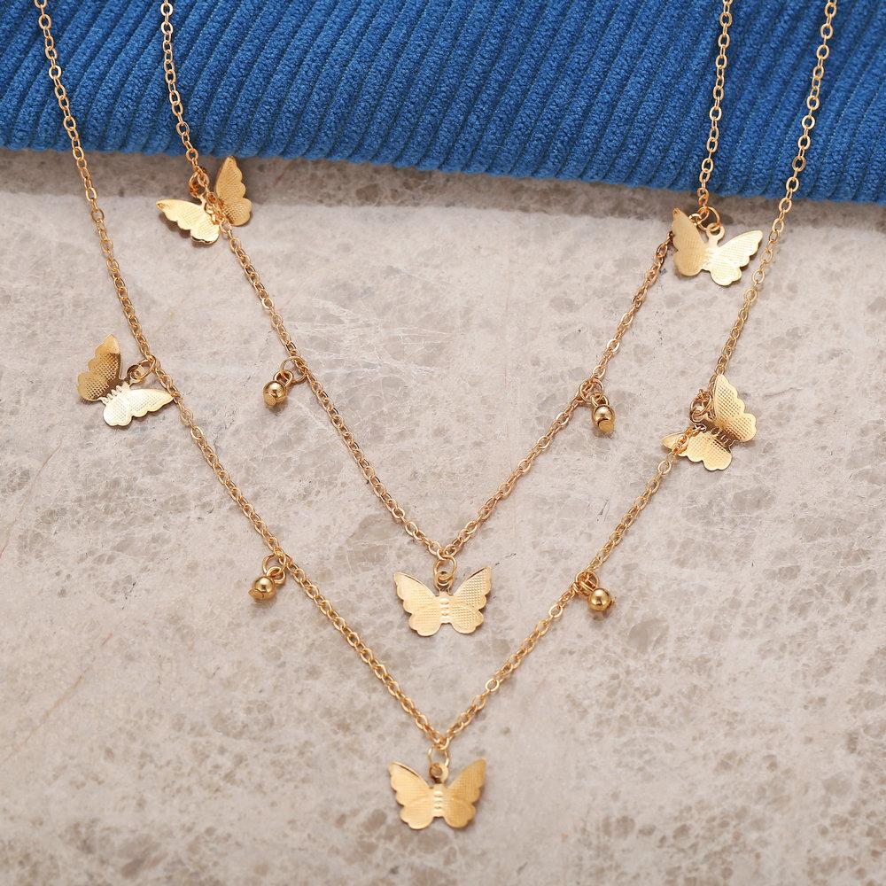 C102 Ins Minimalist Style Personality Double Layer Butterfly Necklace Butterfly Pendant Multi-layer Necklace золотий
C102 Ins Minimalist Style Personality Double Layer Butterfly Necklace Butterfly Pendant Multi-layer Necklace золотий