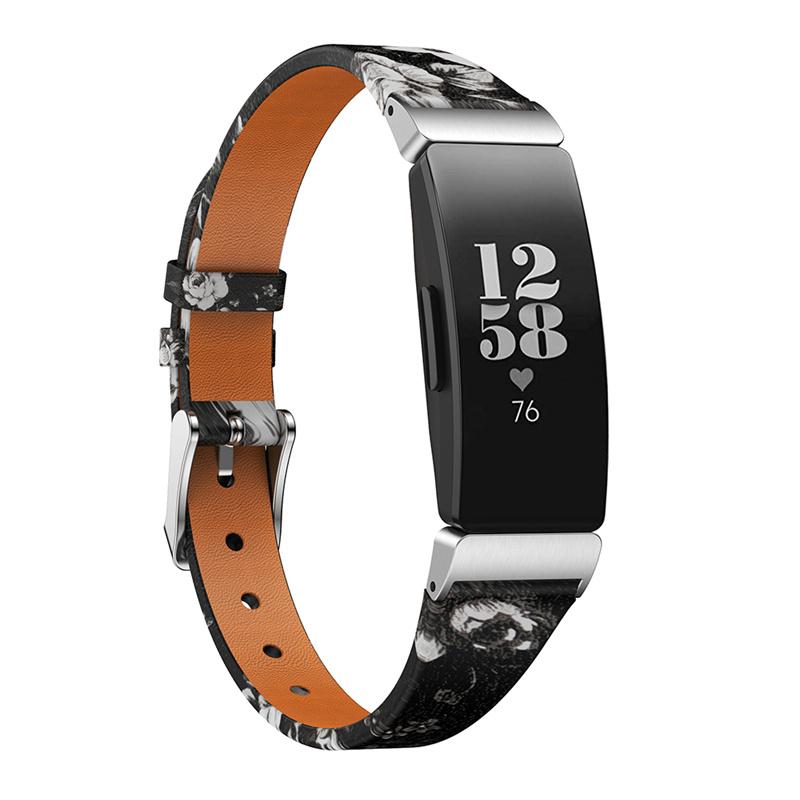 For Fitbit Inspire/Inspire HR/Ace 2 Printed Pattern Watchband Soft Genuine Leather Watch Strap Replacement Bracelet Black/White Roses
For Fitbit Inspire/Inspire HR/Ace 2 Printed Pattern Watchband Soft Genuine Leather Watch Strap Replacement Bracelet Black/White Roses
