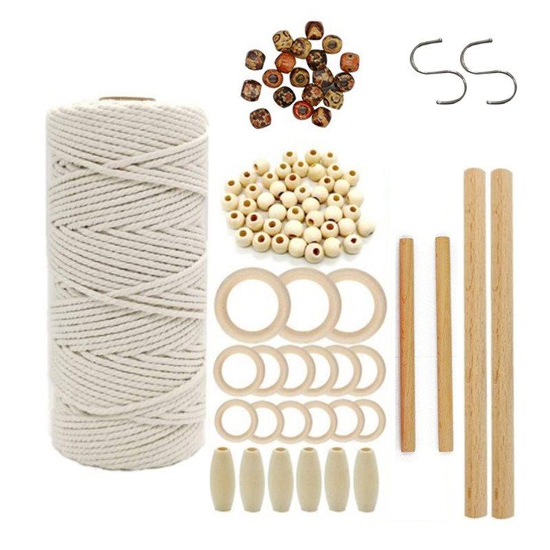 Beads Macrame Cord Cotton Rope Set With Wooden Ring For DIY Wall Hanging Plant Hangers, Boho Crafts, Tapestry, Home Decor
Beads Macrame Cord Cotton Rope Set With Wooden Ring For DIY Wall Hanging Plant Hangers, Boho Crafts, Tapestry, Home Decor