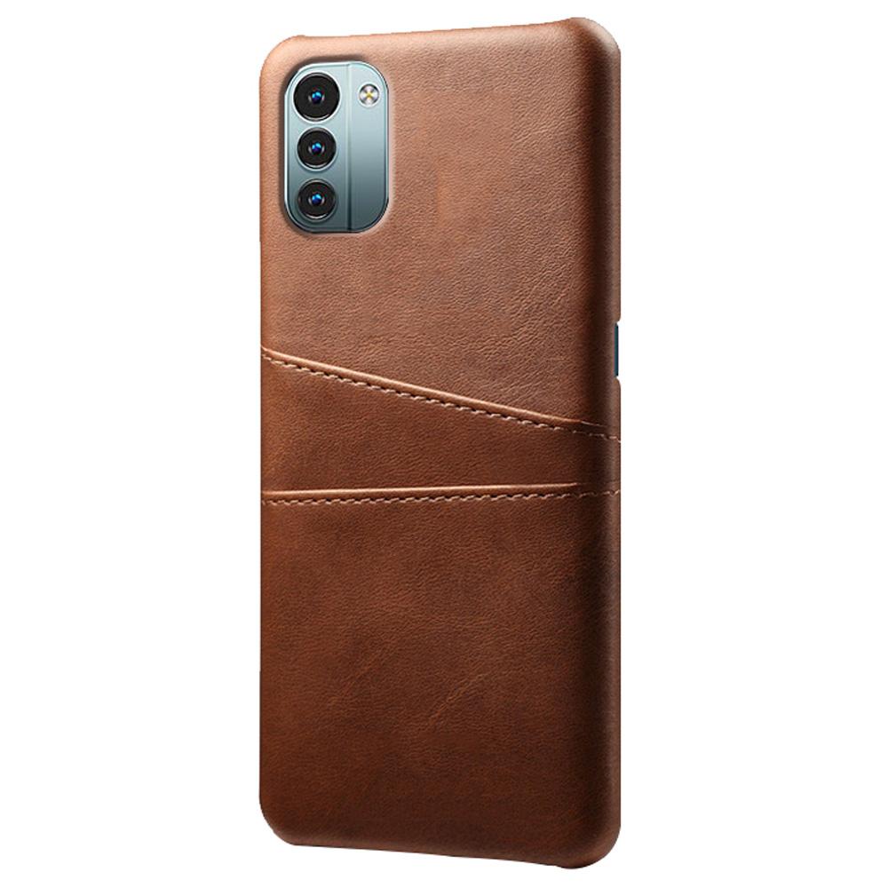 For Nokia G21/G11 Multipurpose Card Slots Phone Protector PU Leather Coated Hard PC Cover Case Shell Brown
For Nokia G21/G11 Multipurpose Card Slots Phone Protector PU Leather Coated Hard PC Cover Case Shell Brown