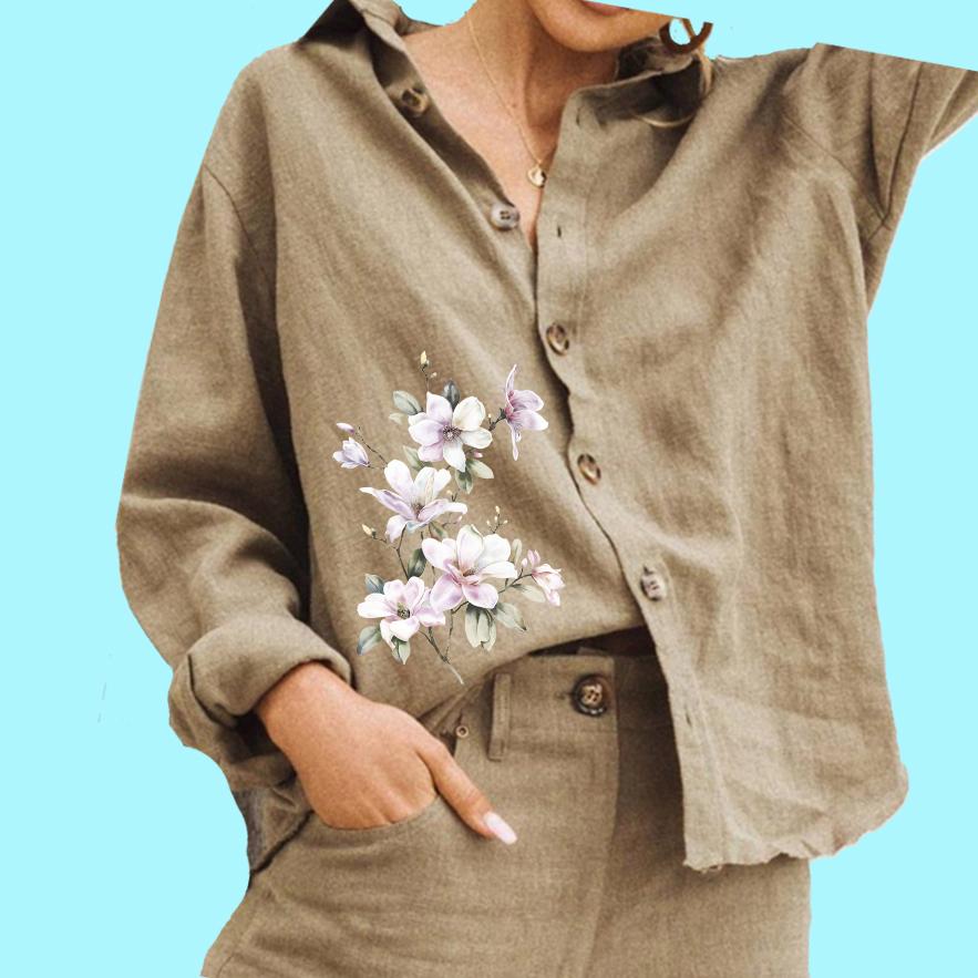 Жіноча модна блуза з квітковим принтом. Жіноча бавовняна лляна повсякденна сорочка з довгим рукавом на гудзиках 3XL хакі
Жіноча модна блуза з квітковим принтом. Жіноча бавовняна лляна повсякденна сорочка з довгим рукавом на гудзиках 3XL хакі