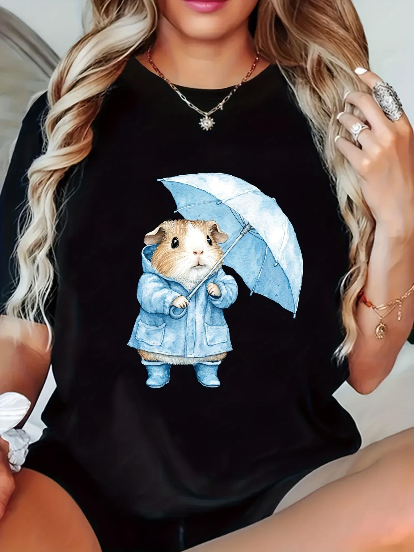 Womens Cute Guinea Pig with Umbrella Design Graphic Printe TShirt Short Sleeve Crew Neck Casual Spring Summer Casual Wear 4XL
Womens Cute Guinea Pig with Umbrella Design Graphic Printe TShirt Short Sleeve Crew Neck Casual Spring Summer Casual Wear 4XL