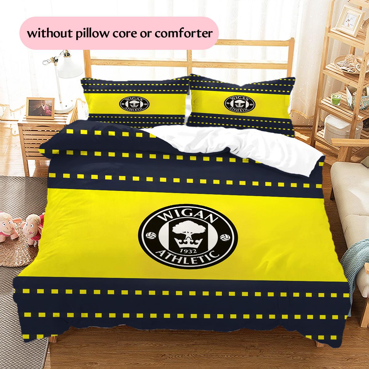 Wigan Athletic FC Pattern Bedding Quilt Set Home Decoration Gift (1 * duvet cover + 2 * pillowcase without core) 135x200cm
Wigan Athletic FC Pattern Bedding Quilt Set Home Decoration Gift (1 * duvet cover + 2 * pillowcase without core) 135x200cm