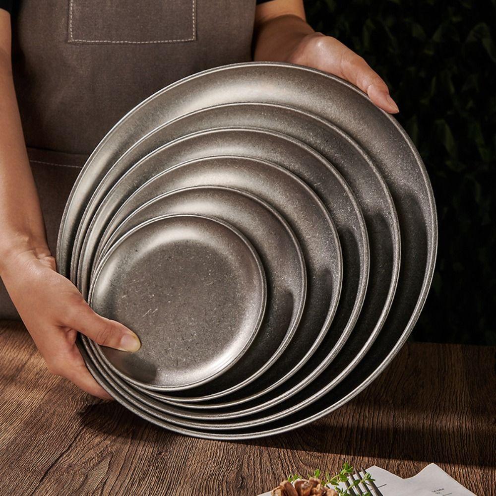Stainless Steel Steak Plate Vintage Western Dish Kitchen Organizer Storage Tray Home XS срібний
Stainless Steel Steak Plate Vintage Western Dish Kitchen Organizer Storage Tray Home XS срібний