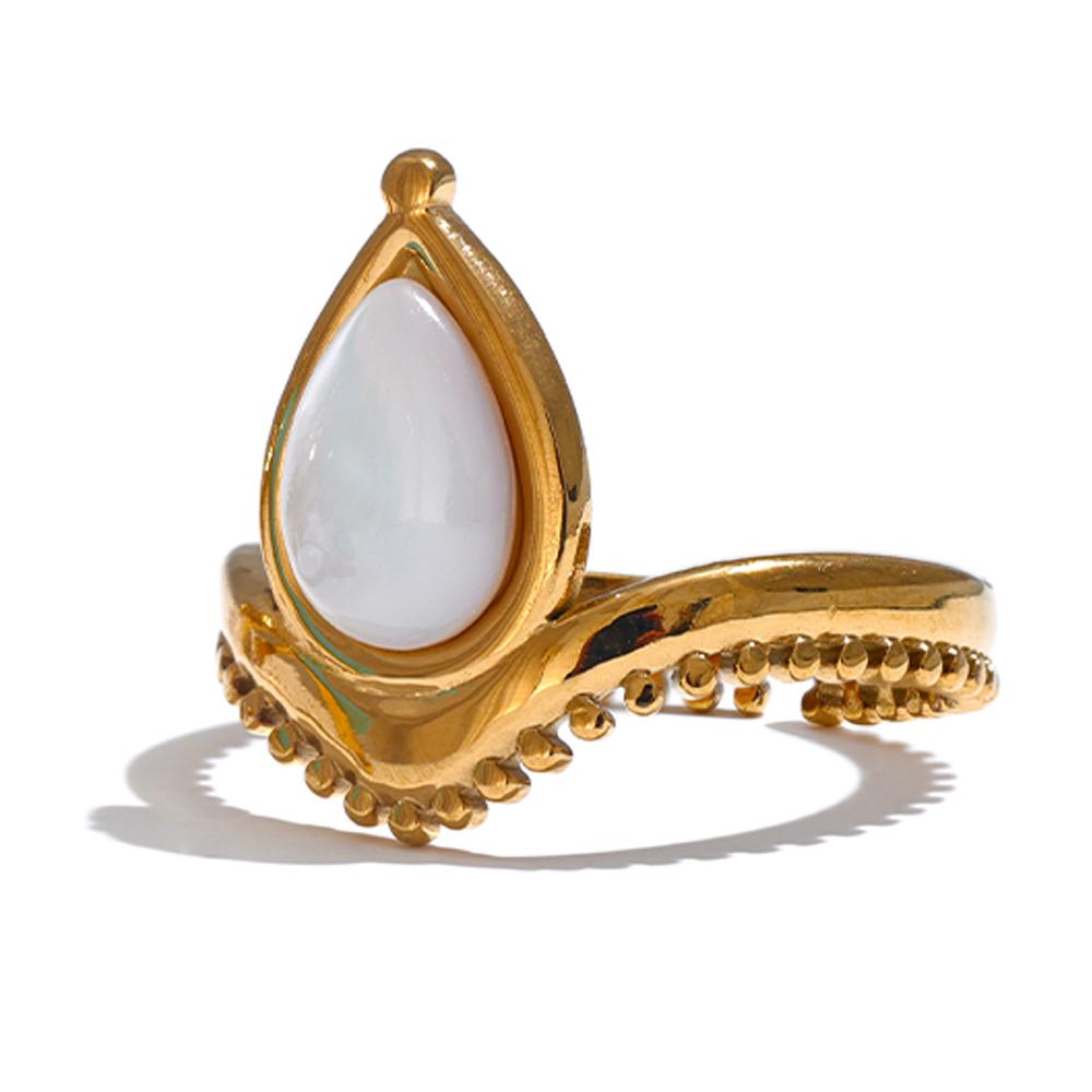 Yhpup Blue White Natural Stone Shell Amazonite France Adjustable Open Ring Stainless Steel Charm Daily Fashion Jewelry Gift
Yhpup Blue White Natural Stone Shell Amazonite France Adjustable Open Ring Stainless Steel Charm Daily Fashion Jewelry Gift