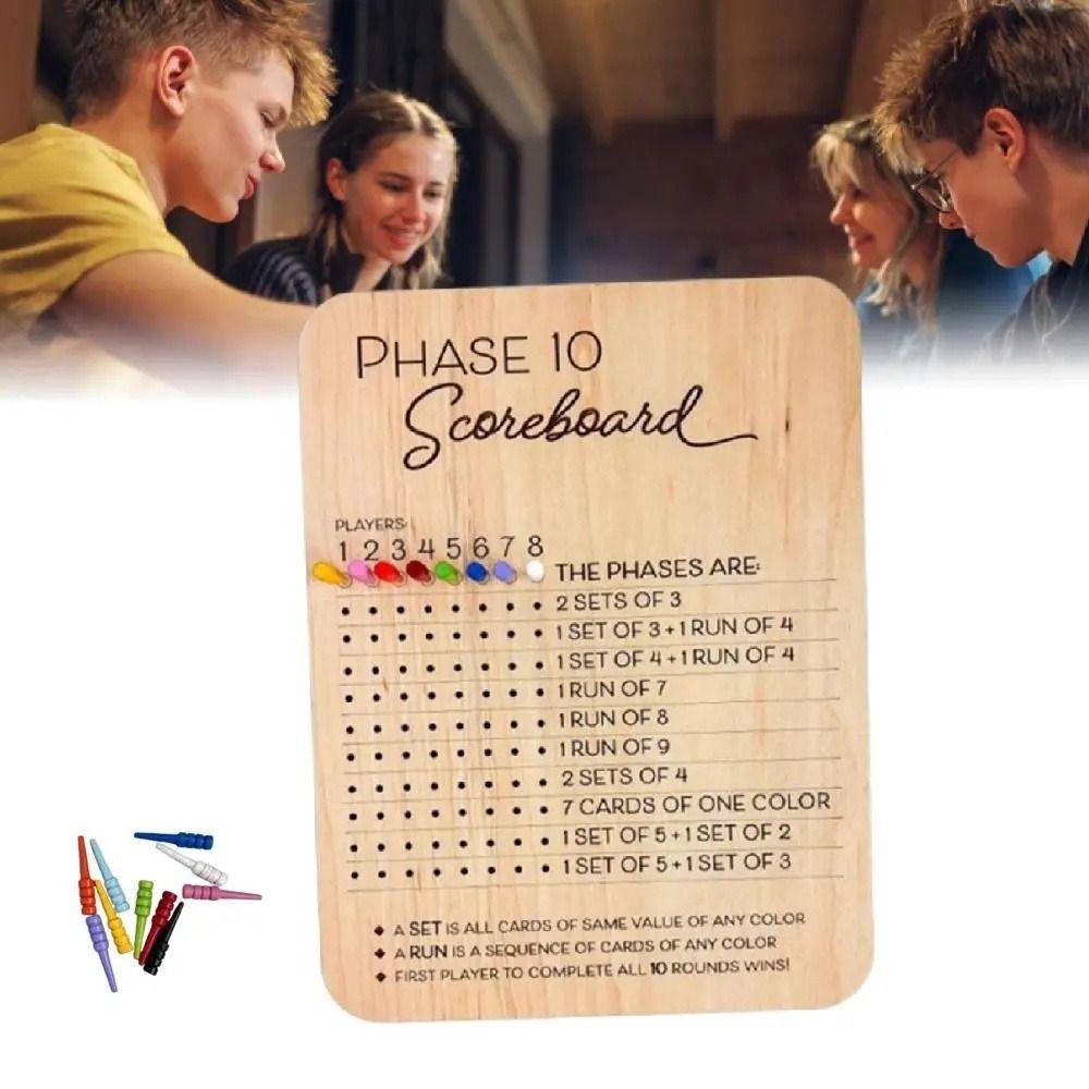 Деревянная доска для подсчета очков Phase 10, классическая карточная игра, удобный планшет для подсчета очков Phase Ten, шахматные игры
Деревянная доска для подсчета очков Phase 10, классическая карточная игра, удобный планшет для подсчета очков Phase Ten, шахматные игры