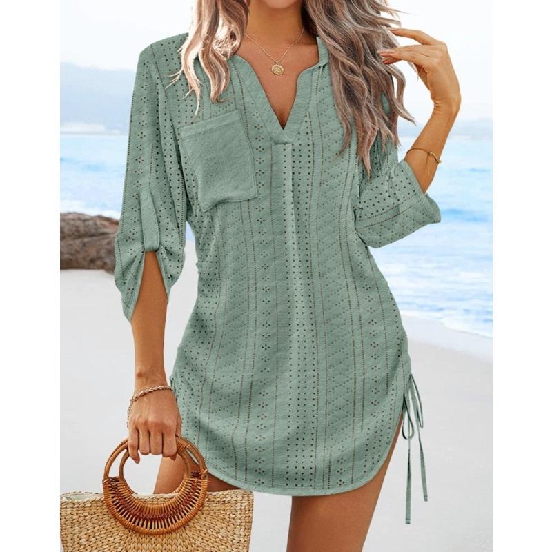 New, autumn solid color hollow side pleated strap dress women XXL зелений
New, autumn solid color hollow side pleated strap dress women XXL зелений
