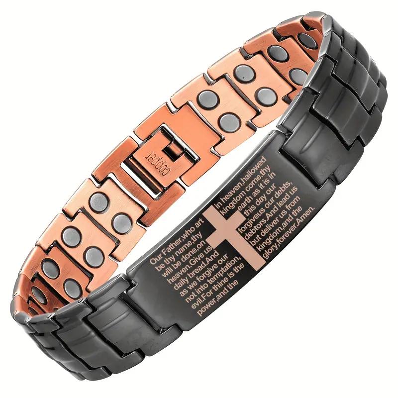 1 Piece of Copper Magnetic Bracelet, Male Version with Dual-row Magnets, Featuring A Chain with A Cross Pattern, Hypoallergenic 21cm
1 Piece of Copper Magnetic Bracelet, Male Version with Dual-row Magnets, Featuring A Chain with A Cross Pattern, Hypoallergenic 21cm