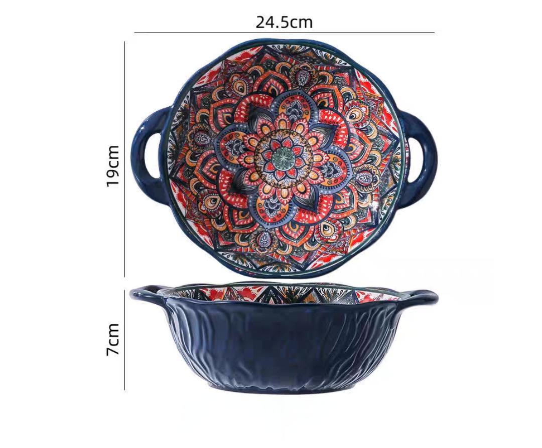 Керамическая суповая миска в богемном стиле с ручкой, безопасна для использования в микроволновой печи, рельефный дизайн. Отлично подходит для подачи супов, салатов и лапши рамэн. 7.5 inch
Керамическая суповая миска в богемном стиле с ручкой, безопасна для использования в микроволновой печи, рельефный дизайн. Отлично подходит для подачи супов, салатов и лапши рамэн. 7.5 inch