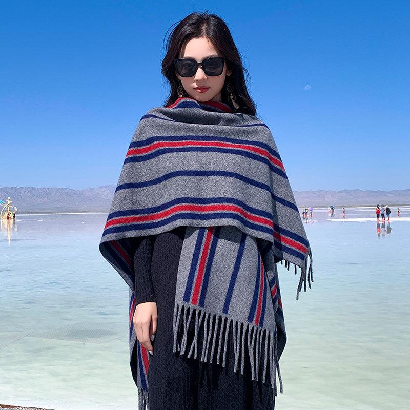 Winter Women Scarf Layers Poncho Lady Retro Grey Striped Tassel Wrap Shawl Warm Scarve Capa Para Mujer Male Pashmina Cloak New One Size& 8Y
Winter Women Scarf Layers Poncho Lady Retro Grey Striped Tassel Wrap Shawl Warm Scarve Capa Para Mujer Male Pashmina Cloak New One Size& 8Y