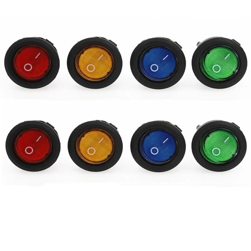 8pcs On/Off 3-Pin 2-Position Snap 20A 12V Red LED Round Boat Rocker Switch with LED For Househeld DIY Replacement
8pcs On/Off 3-Pin 2-Position Snap 20A 12V Red LED Round Boat Rocker Switch with LED For Househeld DIY Replacement