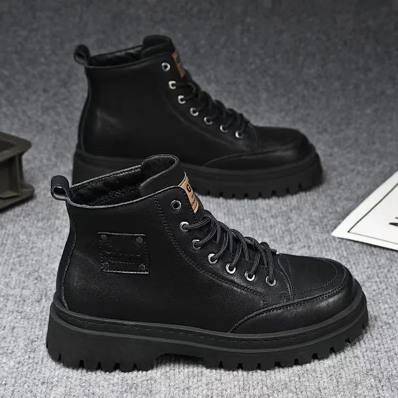 Men s Motorcycle Boots Fashion High-top Casual Boot British Style Leather Short Boots for Men Lace-Up Platform Boot 44 чорний
Men s Motorcycle Boots Fashion High-top Casual Boot British Style Leather Short Boots for Men Lace-Up Platform Boot 44 чорний