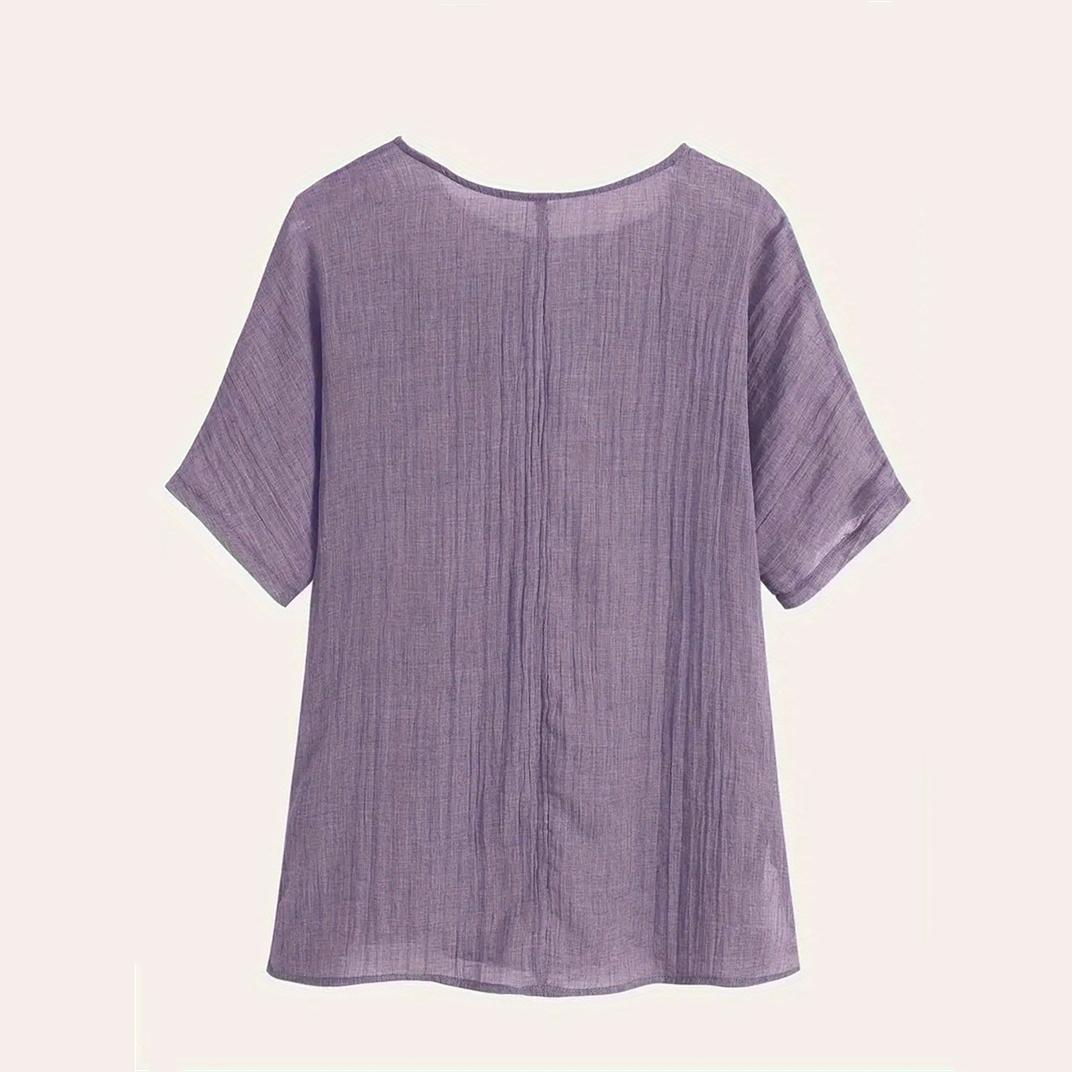 1шт однотонная футболка с круглым вырезом, повседневный свободный удобный топ с короткими рукавами на весну и лето, женская одежда XXL фиолетовый
1шт однотонная футболка с круглым вырезом, повседневный свободный удобный топ с короткими рукавами на весну и лето, женская одежда XXL фиолетовый