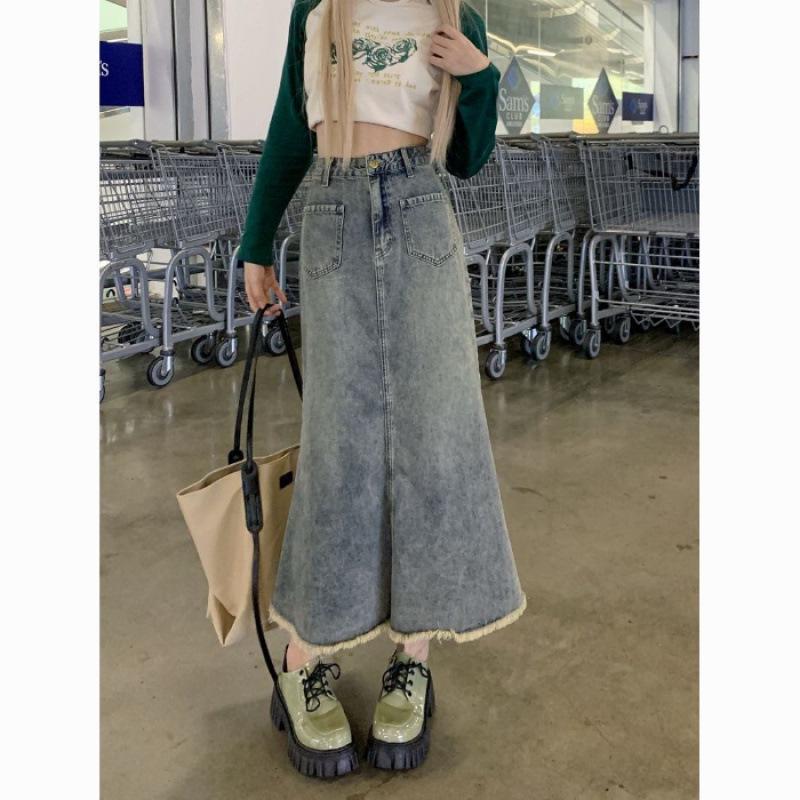 Washed Retro Loose Plus Size High Street Denim Mermaid Skirt with Raw Hem - Spring 2025 Arrival for Women 2X-Large
Washed Retro Loose Plus Size High Street Denim Mermaid Skirt with Raw Hem - Spring 2025 Arrival for Women 2X-Large