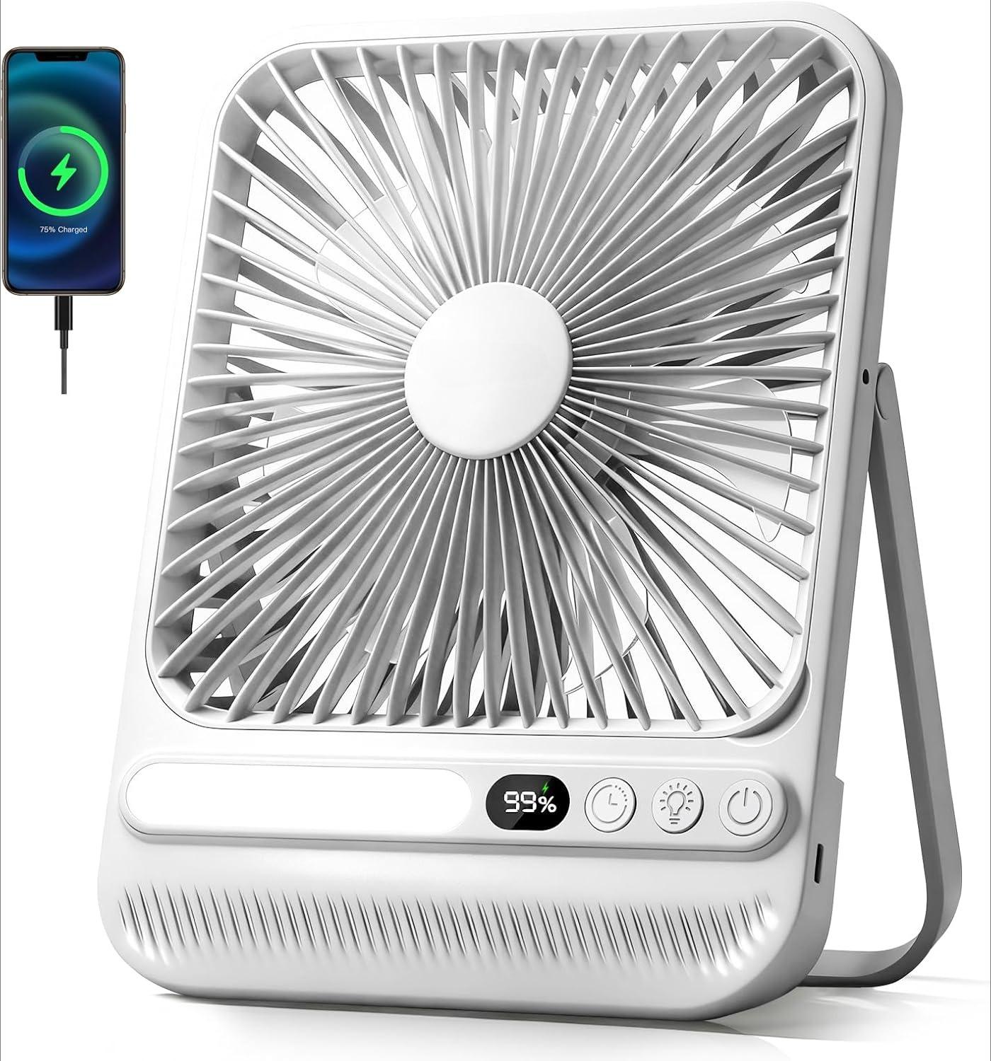 Desk fan,10000mAh Portable Fan,Max 28H Runtime,Ultra-thin Quiet Rechargeable Battery Operated Desk Fan with Digital Display білий
Desk fan,10000mAh Portable Fan,Max 28H Runtime,Ultra-thin Quiet Rechargeable Battery Operated Desk Fan with Digital Display білий