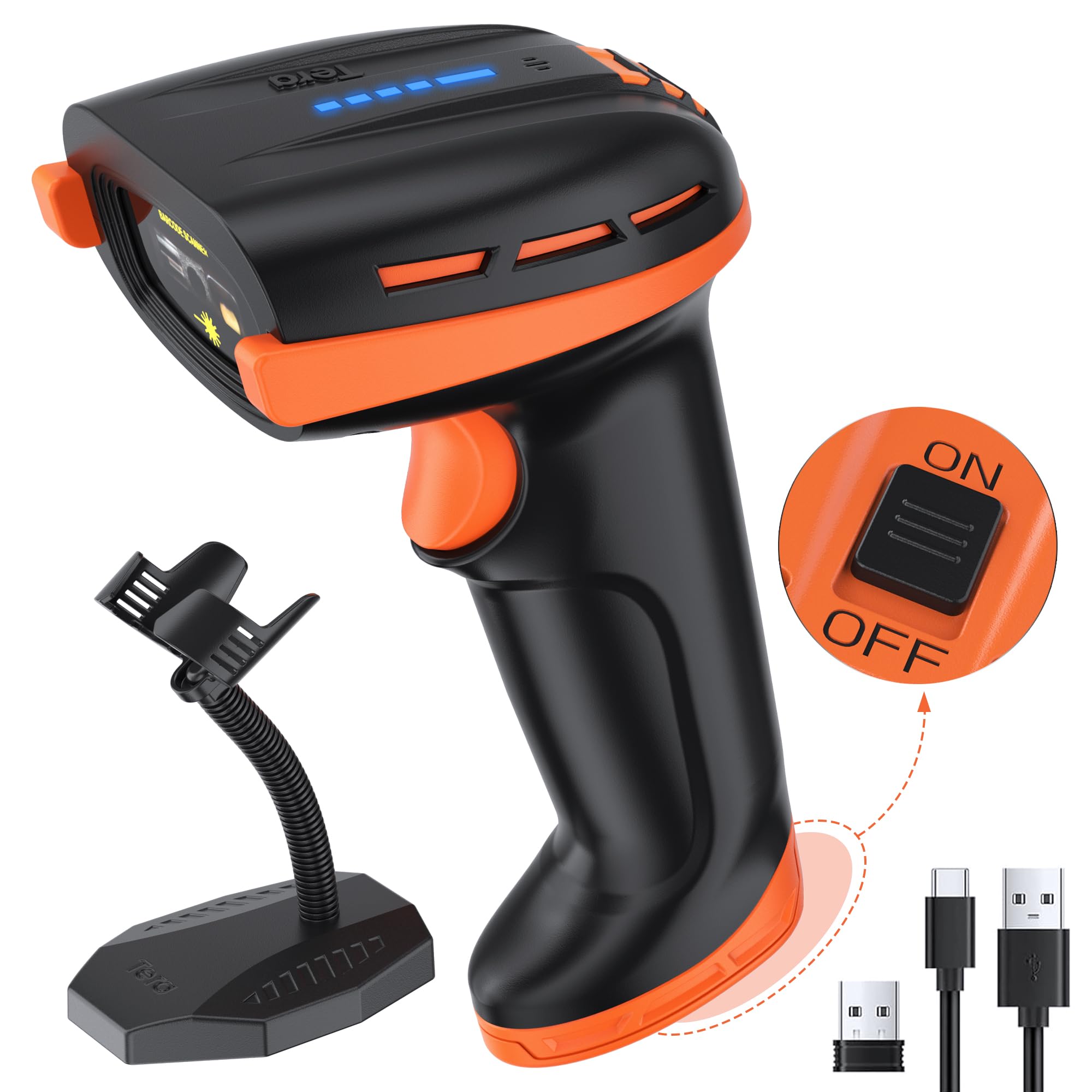 Беспроводной сканер штрих-кодов Tera Professional, совместимый с 1D/2D QR-кодами, беспроводное подключение Bluetooth 2.4G, проводное USB-подключение, сменная батарея, выключатель питания
Беспроводной сканер штрих-кодов Tera Professional, совместимый с 1D/2D QR-кодами, беспроводное подключение Bluetooth 2.4G, проводное USB-подключение, сменная батарея, выключатель питания