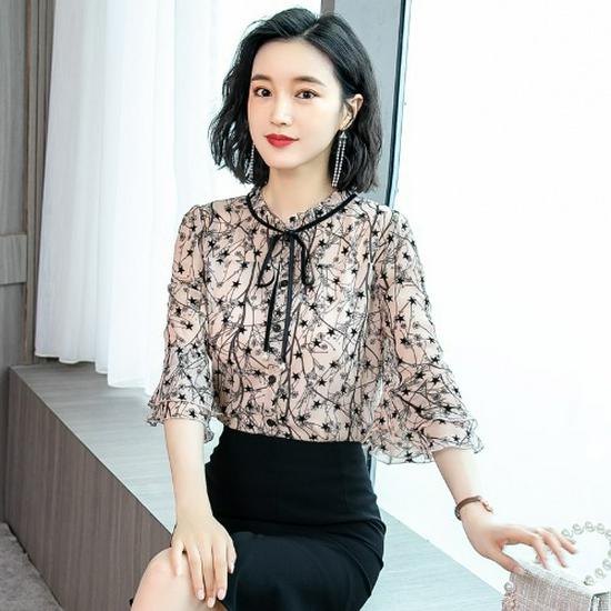 Women s Floral Chiffon Lace Top - Spring/Summer 2023 Western Style Short Sleeve Shirt S абрикосовый
Women s Floral Chiffon Lace Top - Spring/Summer 2023 Western Style Short Sleeve Shirt S абрикосовый