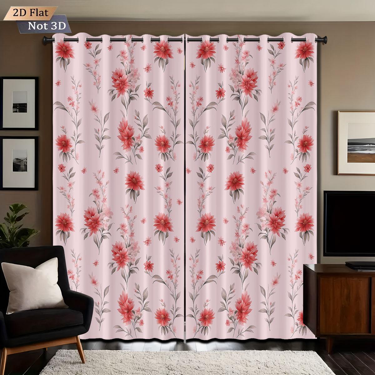Set Of 2 Valentine Day Pink Floral Print Perforated Curtains Multi Size Living Room Insulation Holiday Decoration Darkening Made Polyester Area Window W100*H70(CM)-Rod Pocket&1PCS
Set Of 2 Valentine Day Pink Floral Print Perforated Curtains Multi Size Living Room Insulation Holiday Decoration Darkening Made Polyester Area Window W100*H70(CM)-Rod Pocket&1PCS