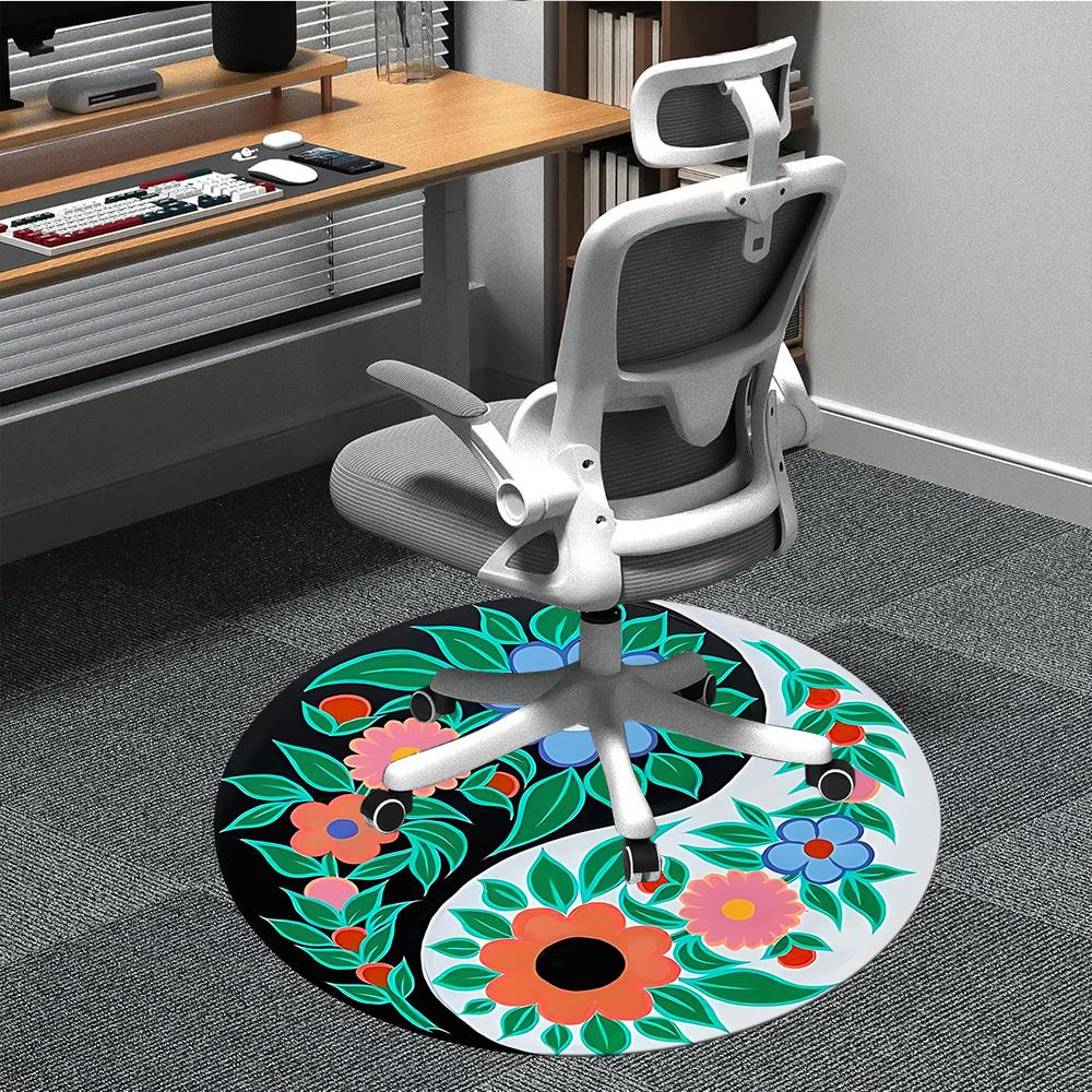 1pc Floral Yin Yang Symbol Chair Carpet for Office, Round Non-Slip Durable Large Size Office Carpet, Suitable for Office, Beautiful Decoration 80cm
1pc Floral Yin Yang Symbol Chair Carpet for Office, Round Non-Slip Durable Large Size Office Carpet, Suitable for Office, Beautiful Decoration 80cm