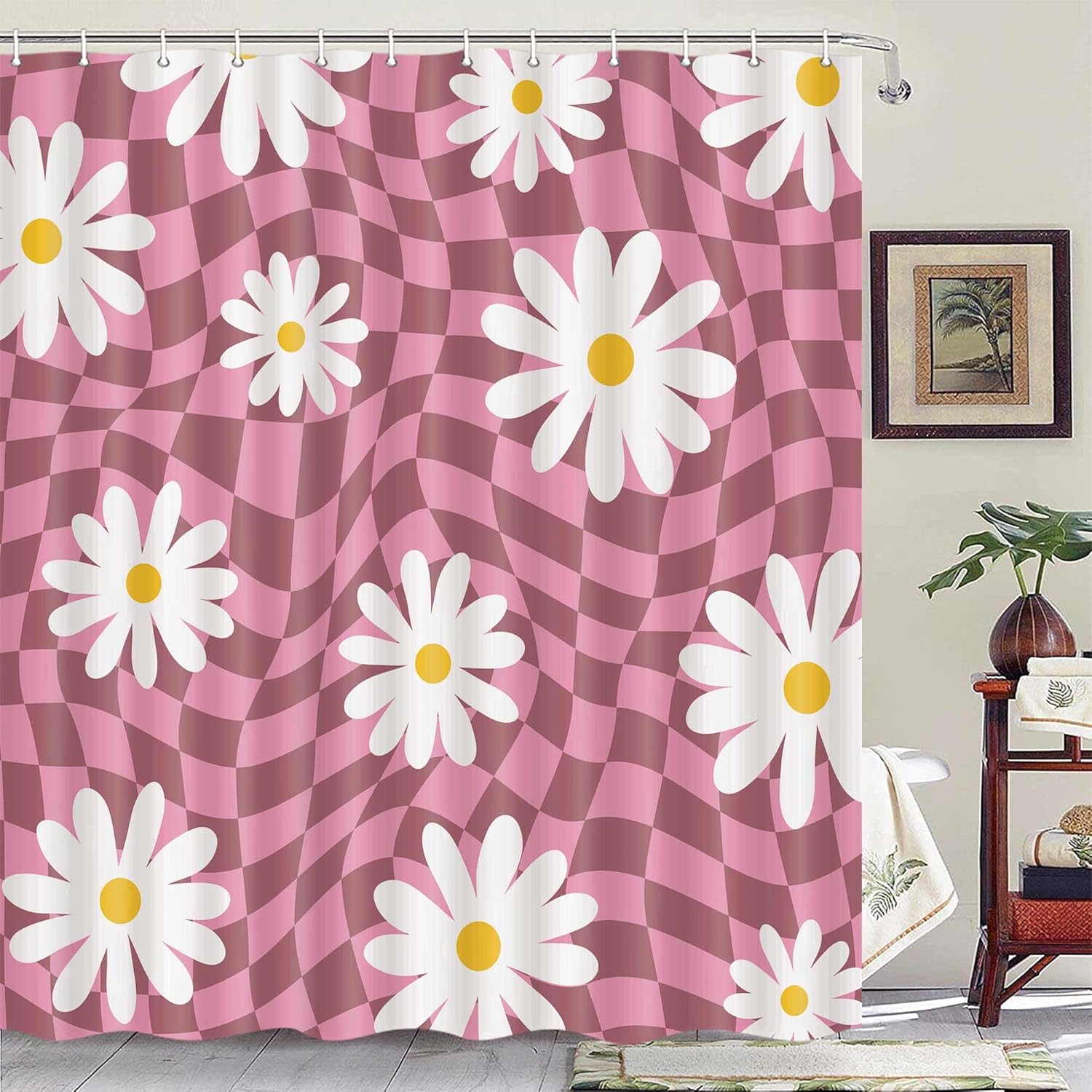 Retro Boho Mushroom Bath Curtain - Grass Sun Could Rainbow Shower Curtains - Japanese Style Aesthetic Set With Hooks - 72X84In W60H190(CM)-1 Pcs
Retro Boho Mushroom Bath Curtain - Grass Sun Could Rainbow Shower Curtains - Japanese Style Aesthetic Set With Hooks - 72X84In W60H190(CM)-1 Pcs